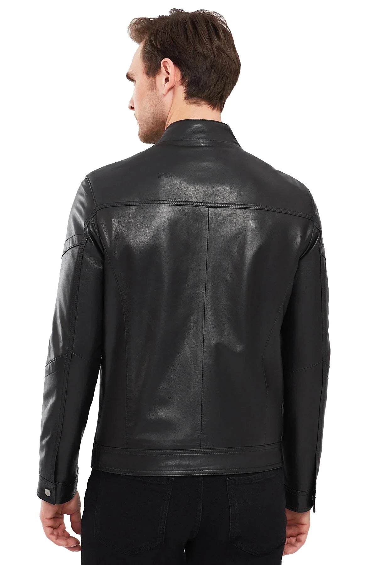 Rhodes Black Winter Leather Jacket For Men