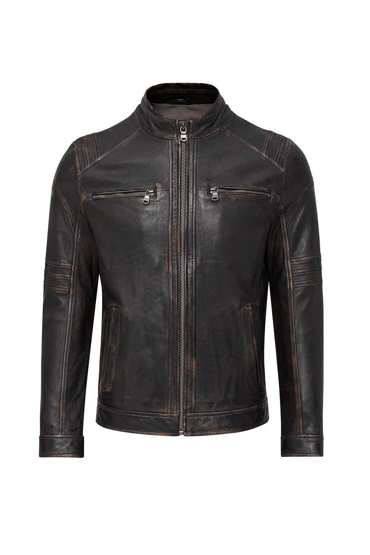 Kobe Men's Bronze Leather Jacket