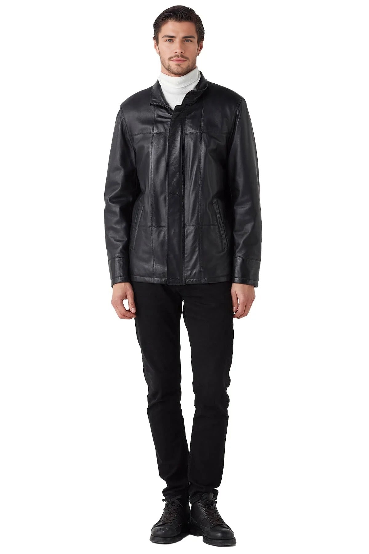 Chase Black Leather Jacket For Men