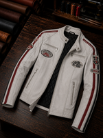 Lady White Racer Leather Jacket For Women