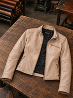 Leona Fossil Tan Leather Jacket For Women