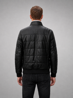 Levi Black Bomber Leather Jacket For Men