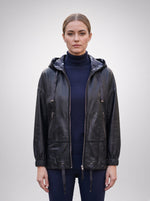 Liana Black Leather Jacket For Women
