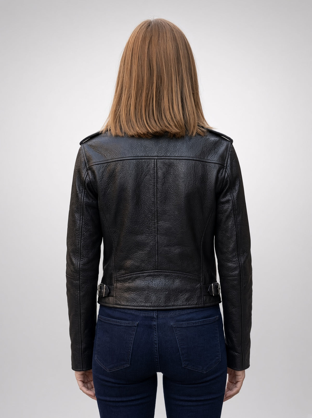 Linda Black Short Leather Jacket For Women