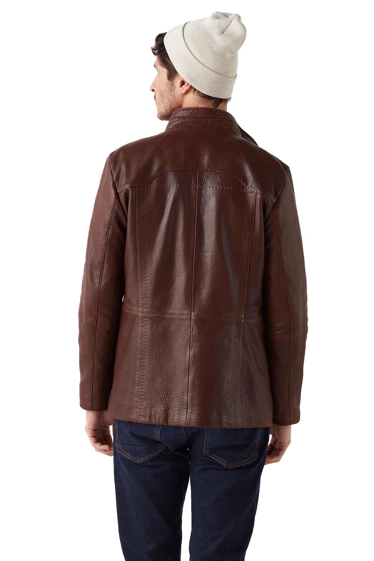 Brown Modern Leather Jacket For Men