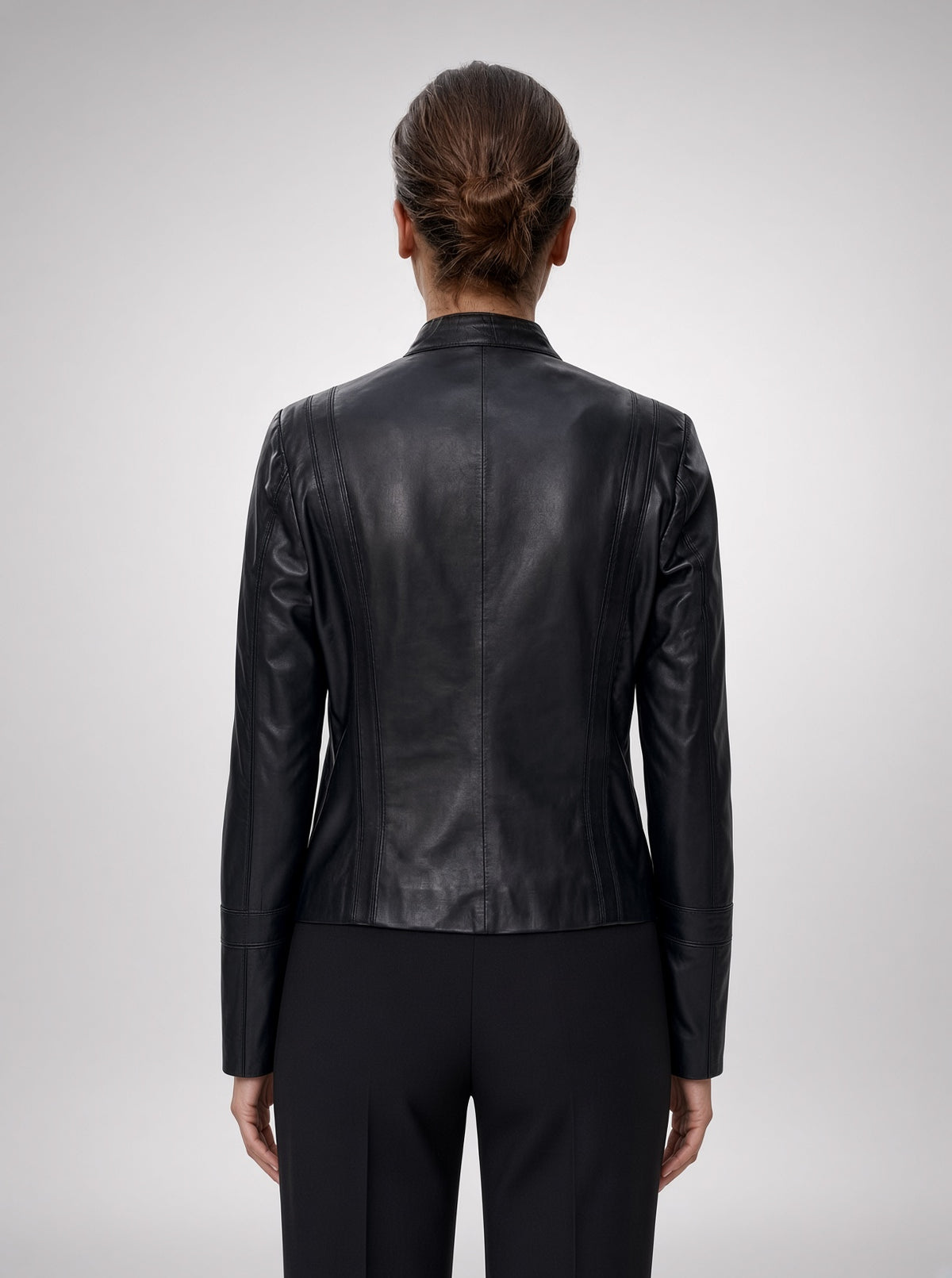Lucy Black Distressed Leather Jacket For Women