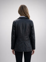 Lucy Casual Black Leather Jacket For Women