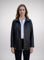 Lucy Casual Black Leather Jacket For Women