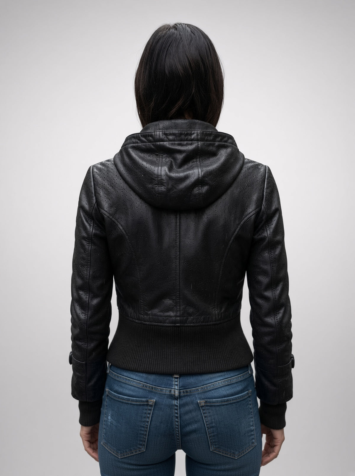 Lydia Black Women Bomber Short Hoodie Leather Jacket