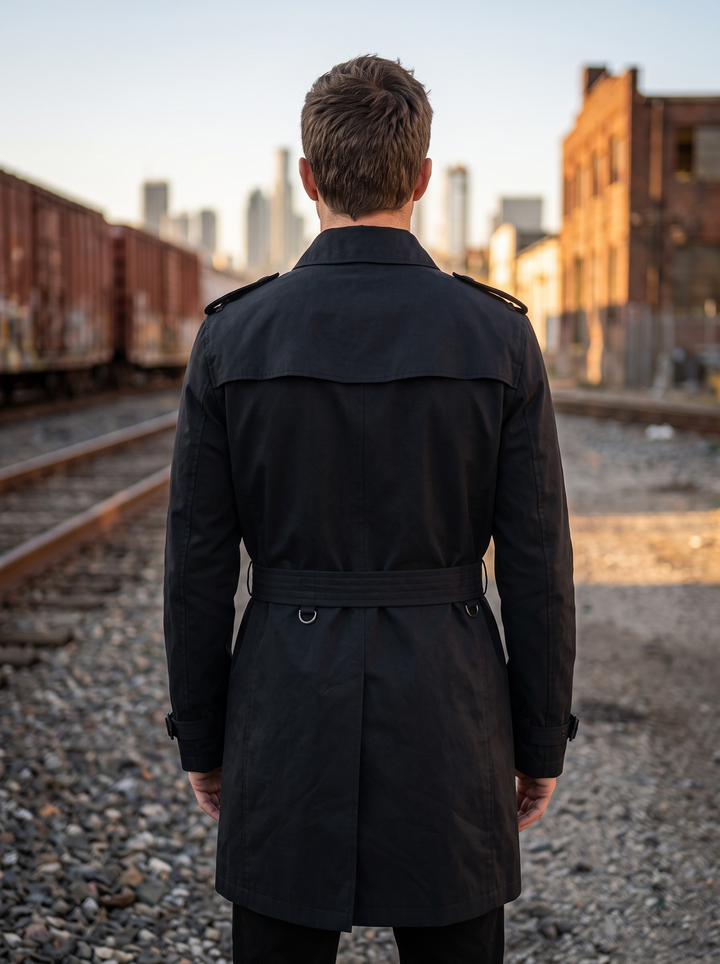 Lynx Black Cotton Jacket For Men
