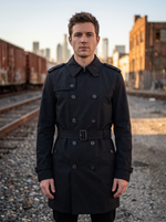 Lynx Black Cotton Jacket For Men