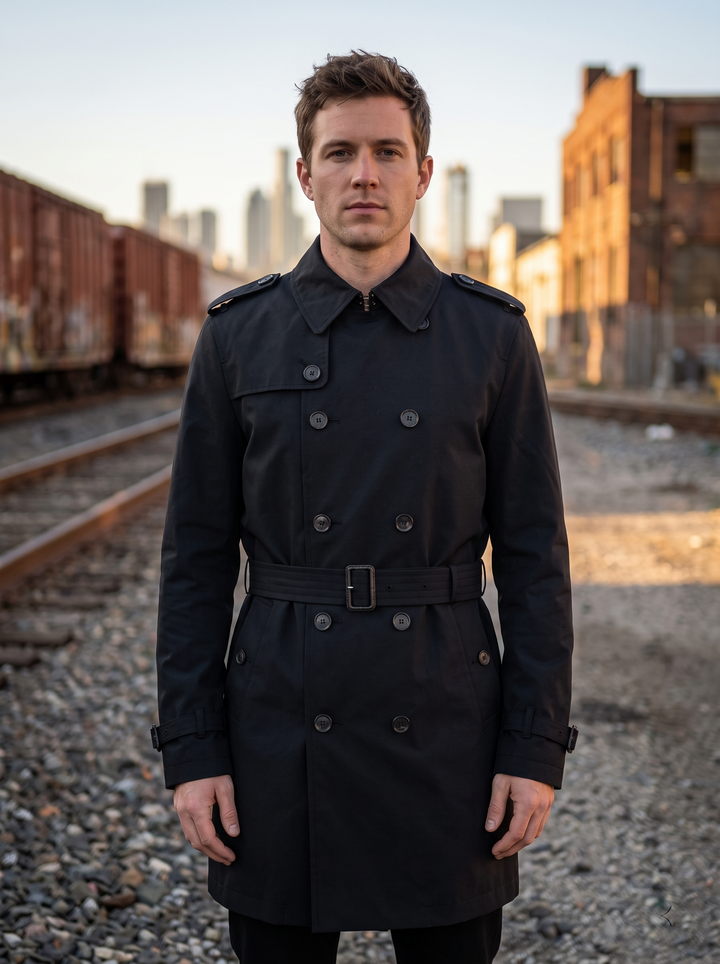 Lynx Black Cotton Jacket For Men
