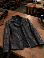 Mackenzie Black Simple Leather Jacket For Women