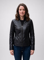 Madeline Black Sheepskin Stylish Leather Jacket For Women
