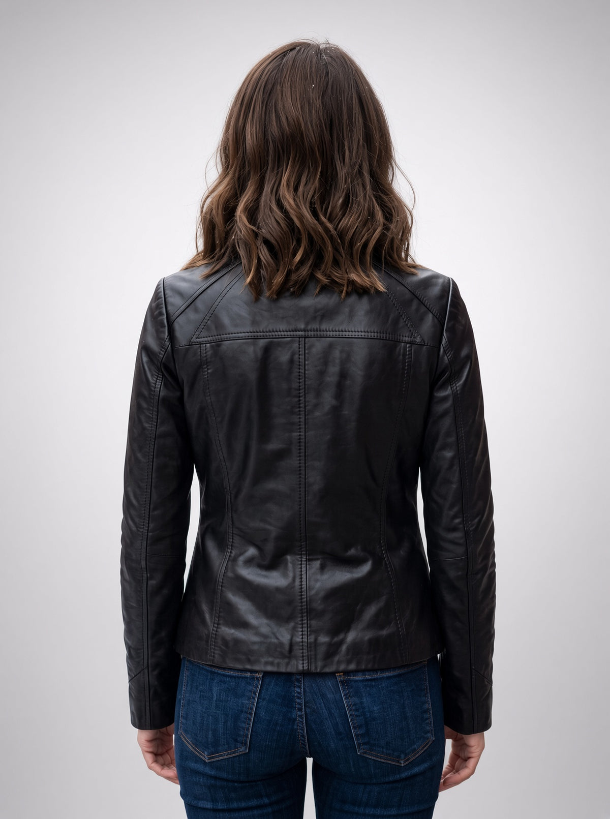 Madeline Black Sheepskin Stylish Leather Jacket For Women