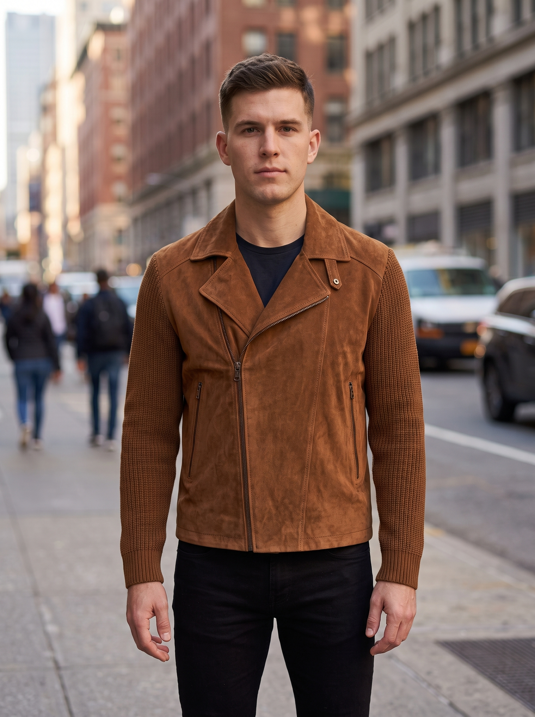 Marcus Brown Men's Suede Leather Jacket