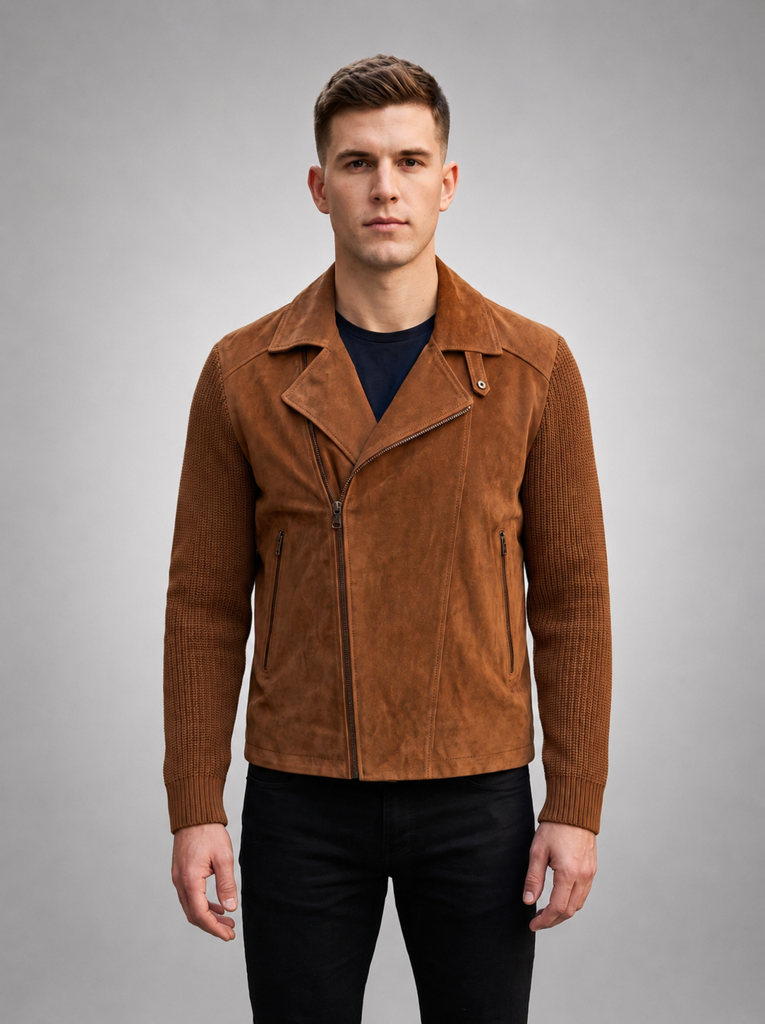 Marcus Brown Men's Suede Leather Jacket