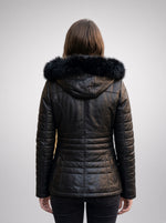 Maria 100% Real Black Leather Jacket For Women