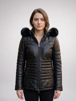 Maria 100% Real Black Leather Jacket For Women