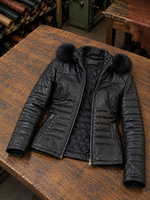 Maria 100% Real Black Leather Jacket For Women