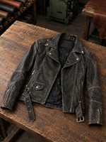 Martha Distressed Brown Biker Leather Jacket for Women