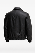 Men’s Black Classic Leather Bomber Jacket