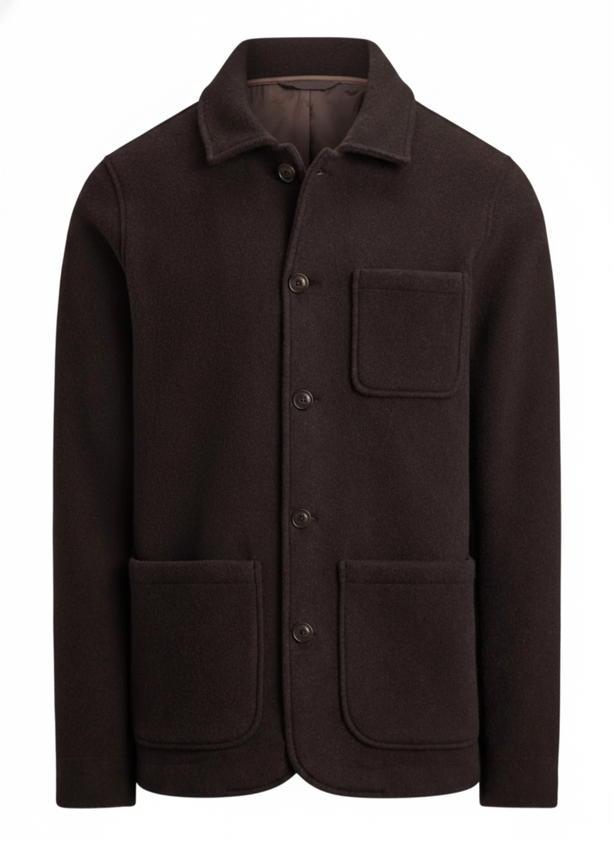 Men’s Premium Dark Brown Leather Chore Jacket