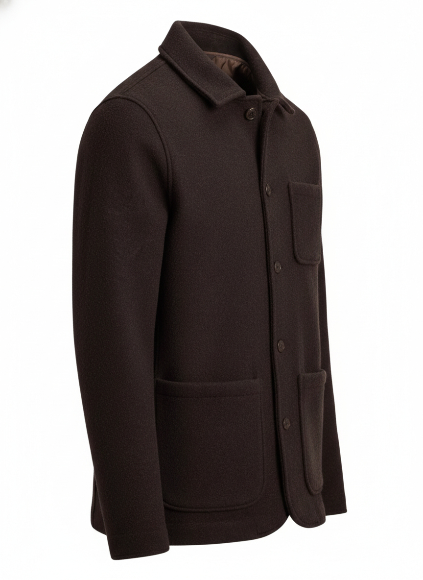 Men’s Premium Dark Brown Leather Chore Jacket