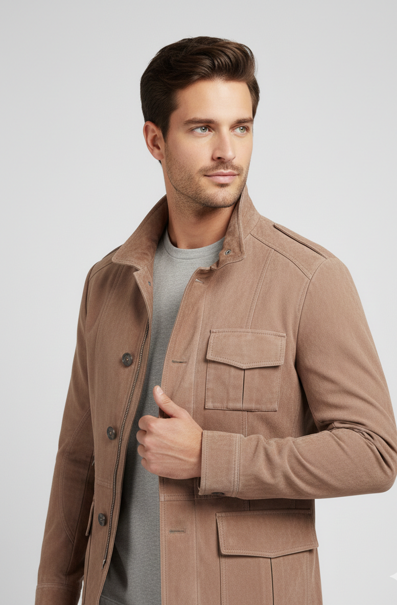 Men_sVintageTanSuedeLeatherFieldJacket