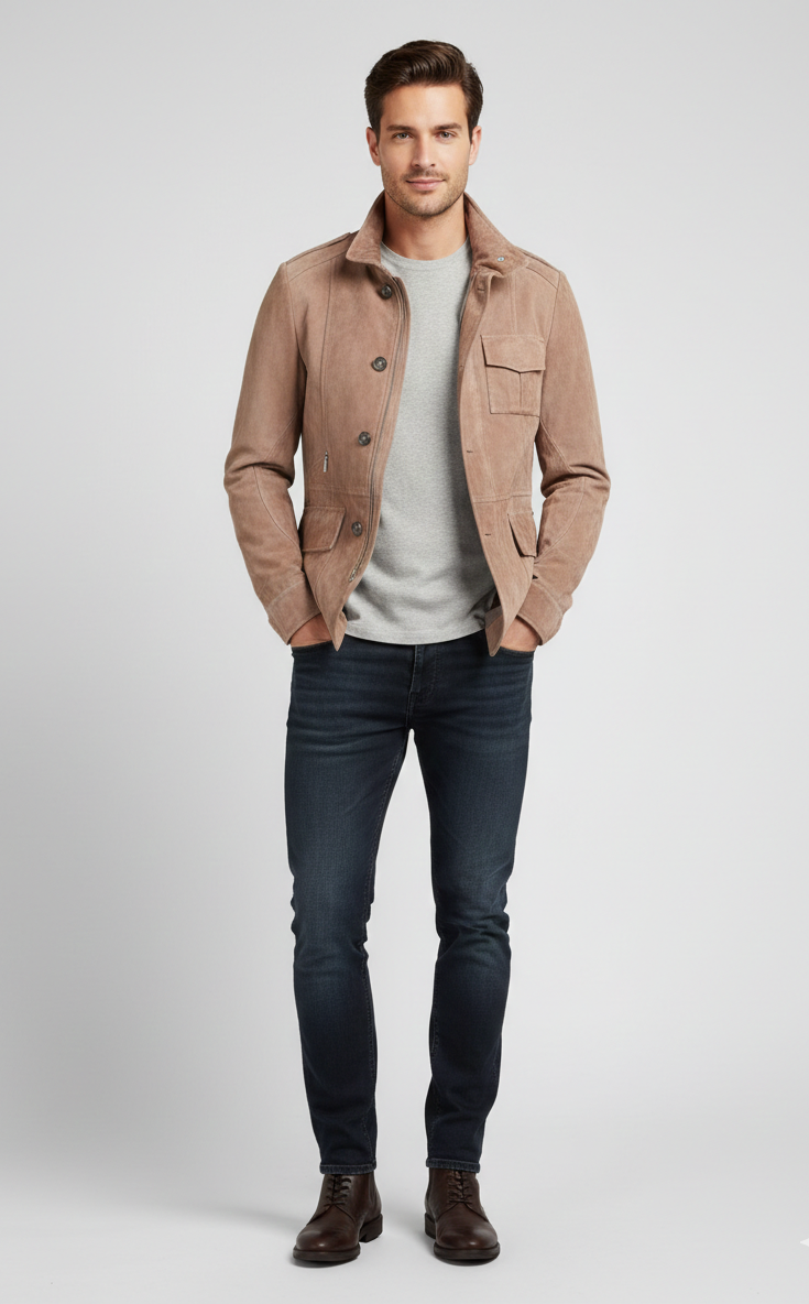 Men_sVintageTanSuedeLeatherFieldJacket