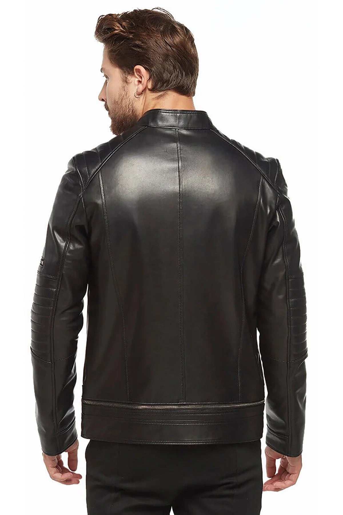 Chris Black Leather Drago Suede Jacket For Men