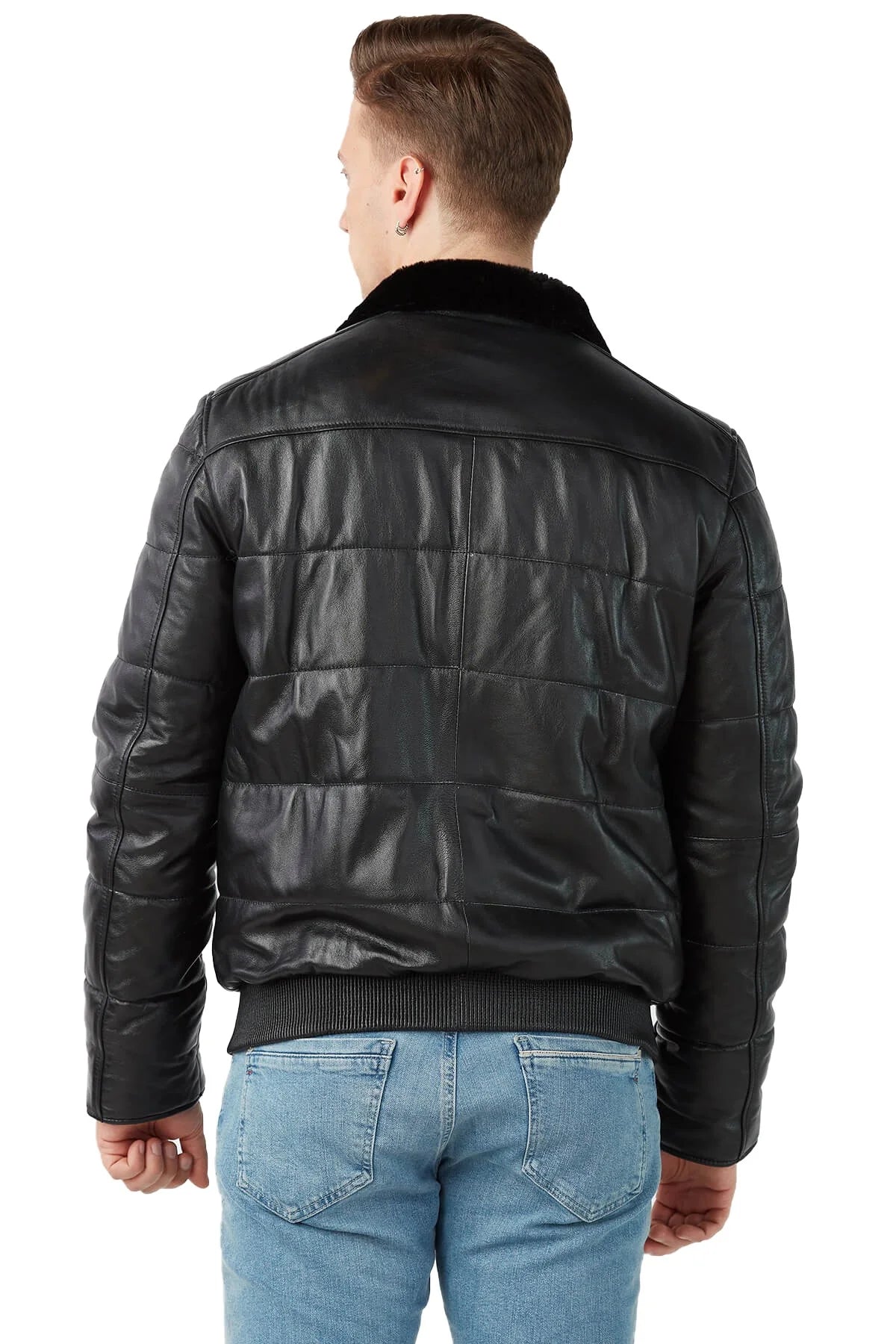 Marshall Black Leather Jacket For Men