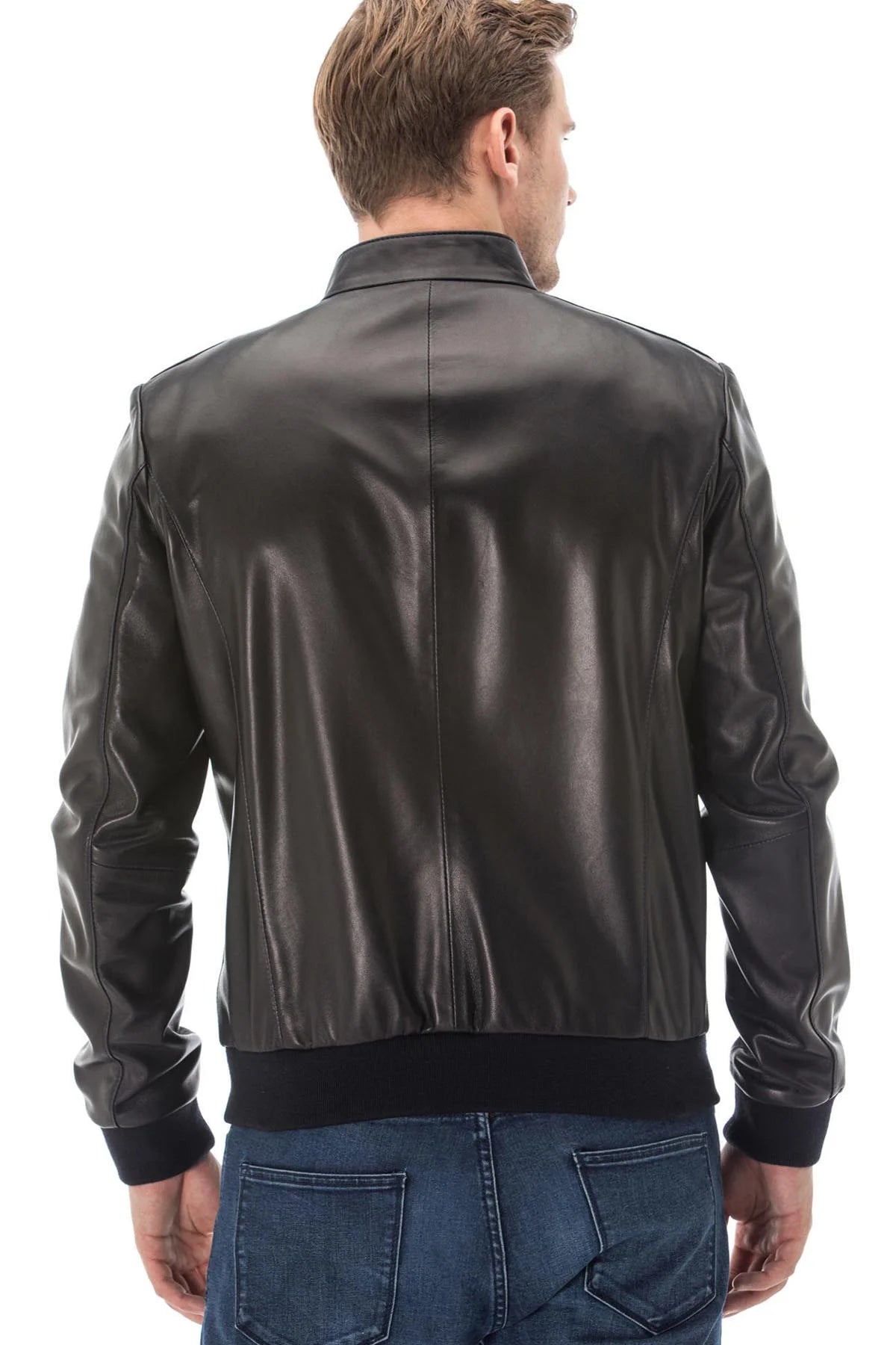 Stephen Black Men Real Leather Jacket
