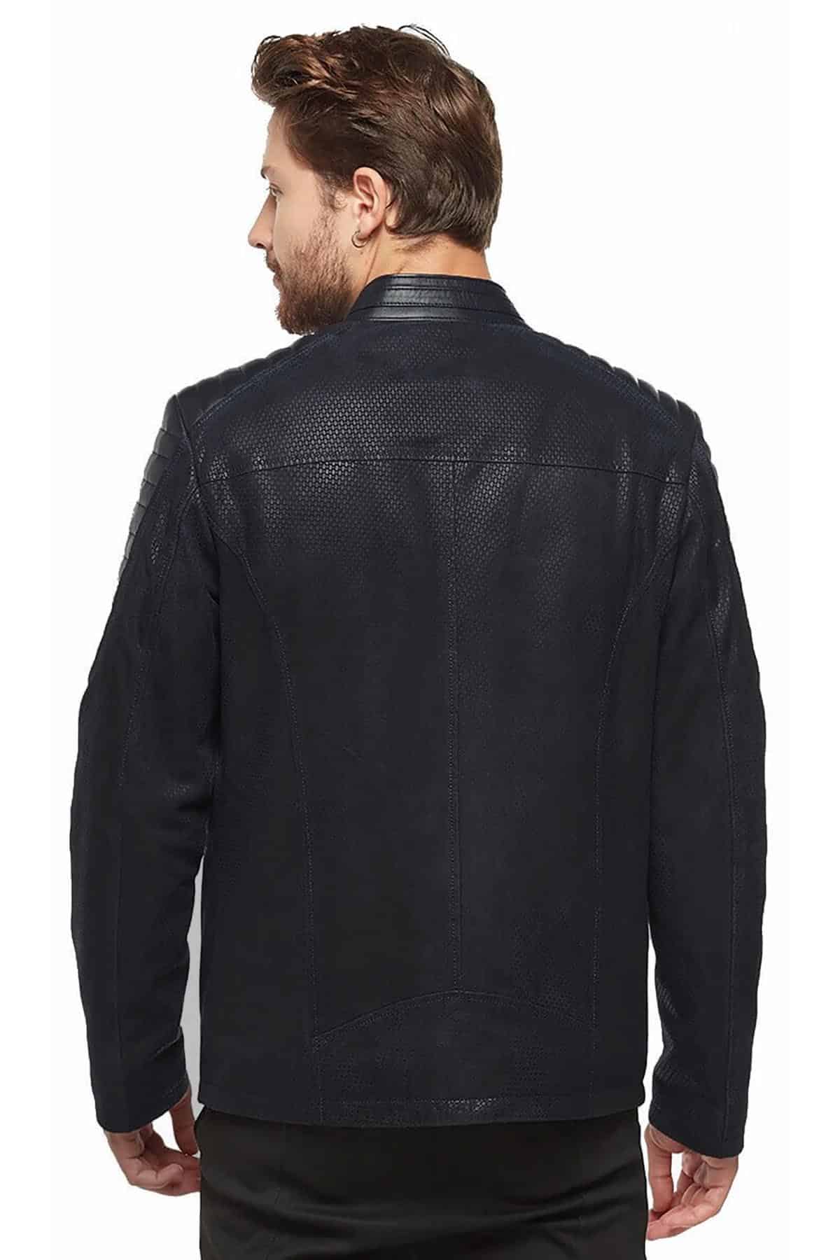 Marsh Black Biker Leather Jacket For Men