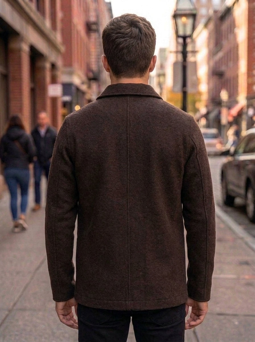 Men’s Premium Dark Brown Leather Chore Jacket