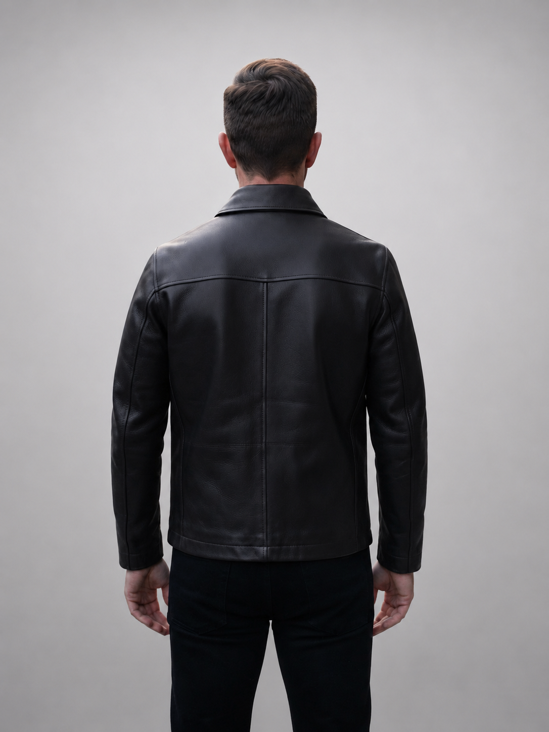 Men’s Black Contrast Stitch Utility Jacket