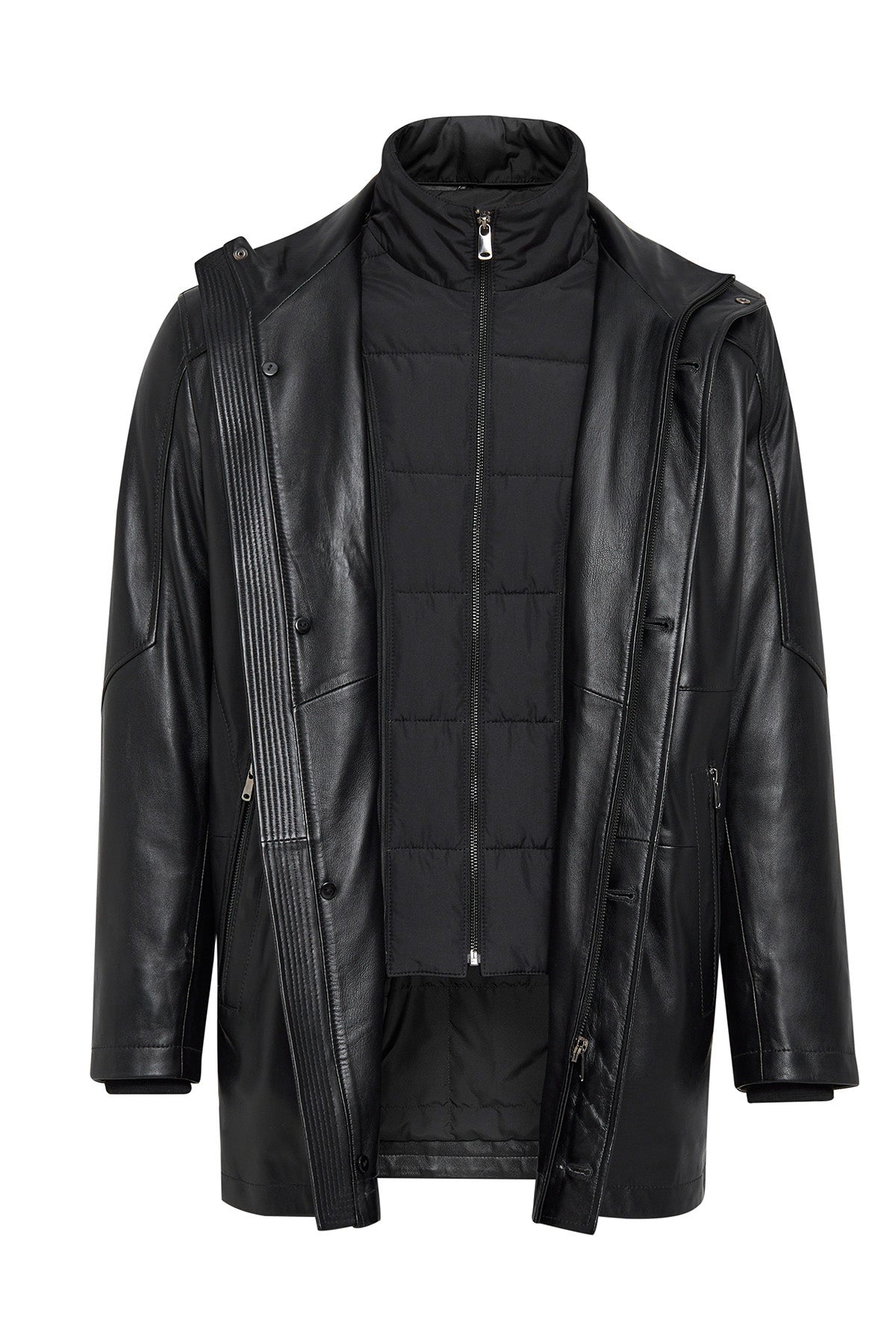 Men's Nathan Black Leather Coat