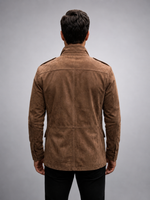 Men's Vintage Tan Suede Leather Field Jacket