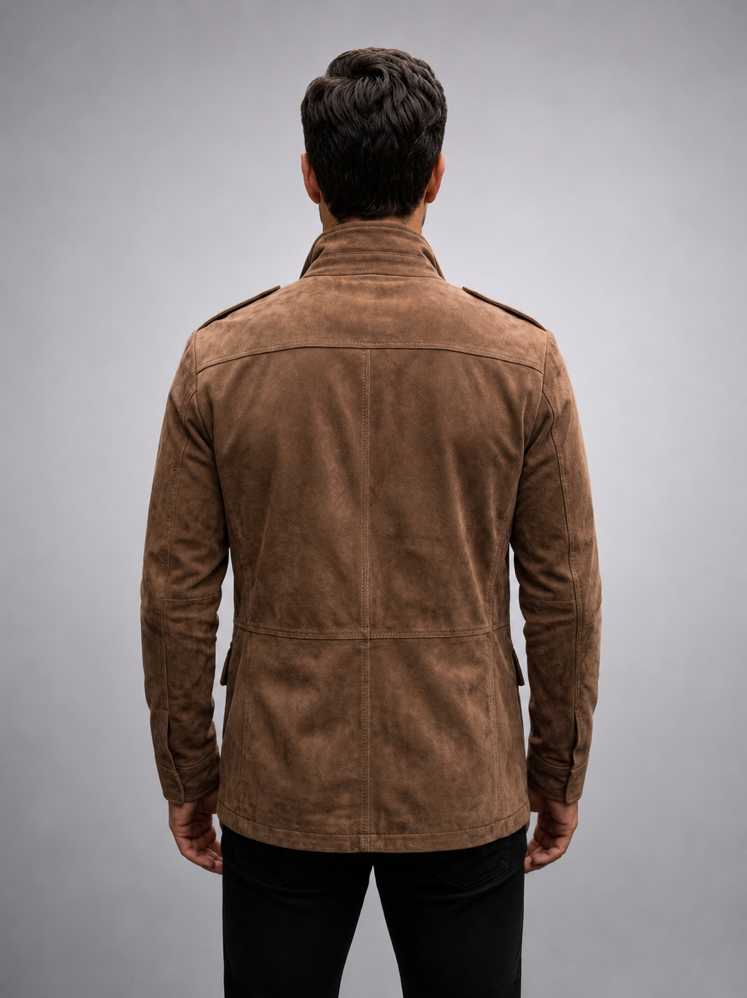 Men's Vintage Tan Suede Leather Field Jacket