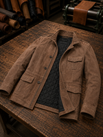 Men's Vintage Tan Suede Leather Field Jacket