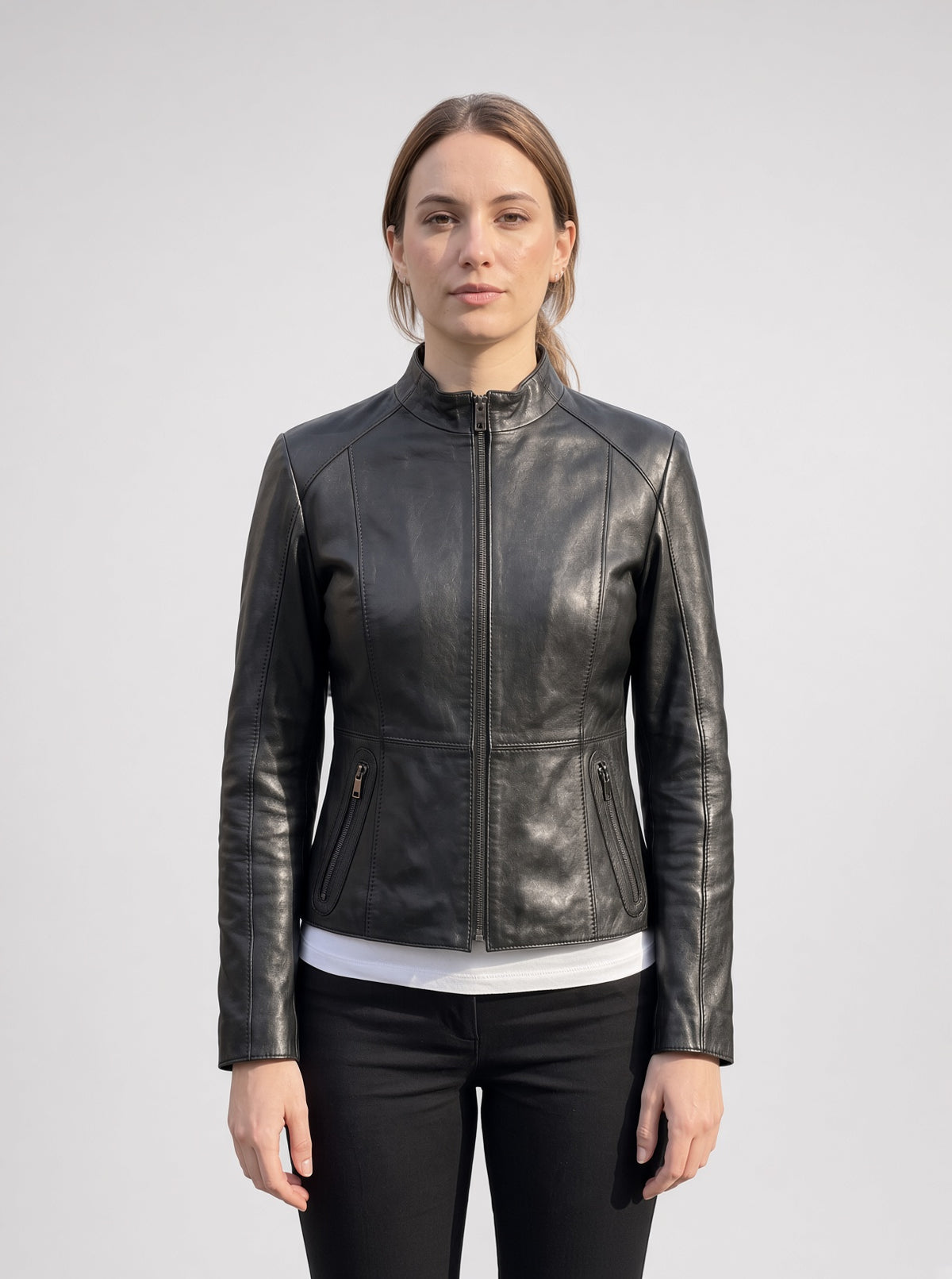 Mia Black Motor Bike Stylish Leather Jacket for Women