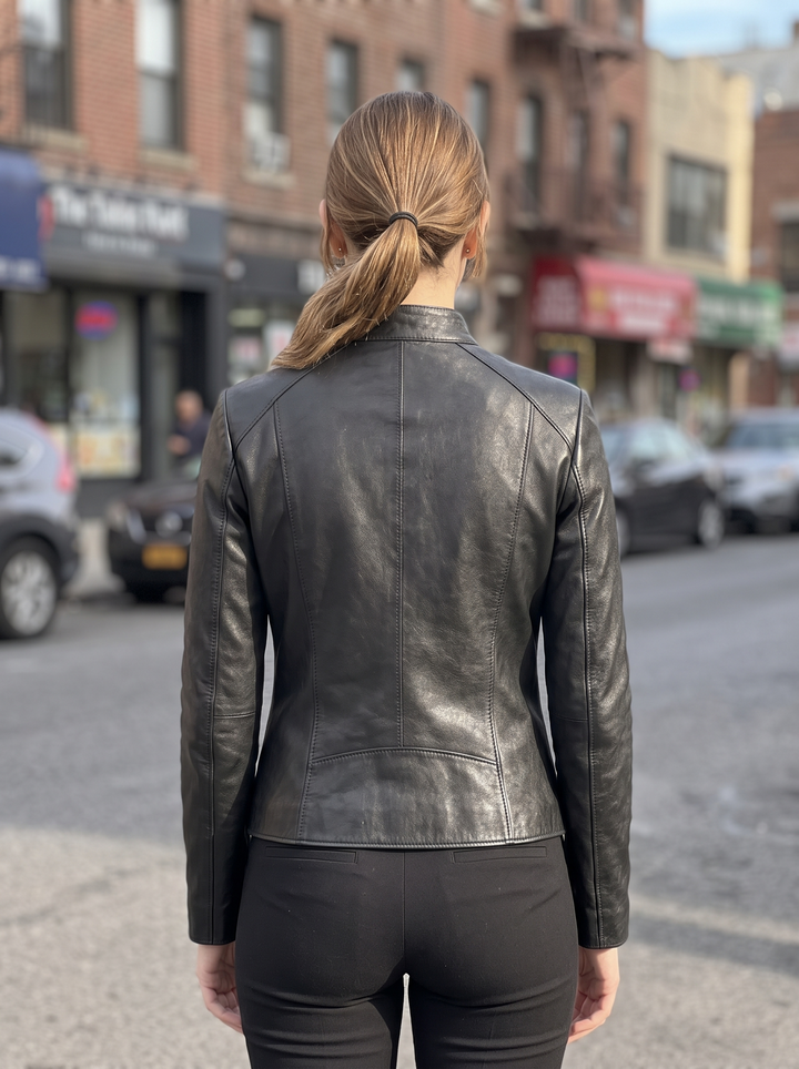 Mia Black Motor Bike Stylish Leather Jacket for Women
