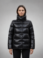 Mikhail Women’s Glossy Black Quilted Puffer Jacket