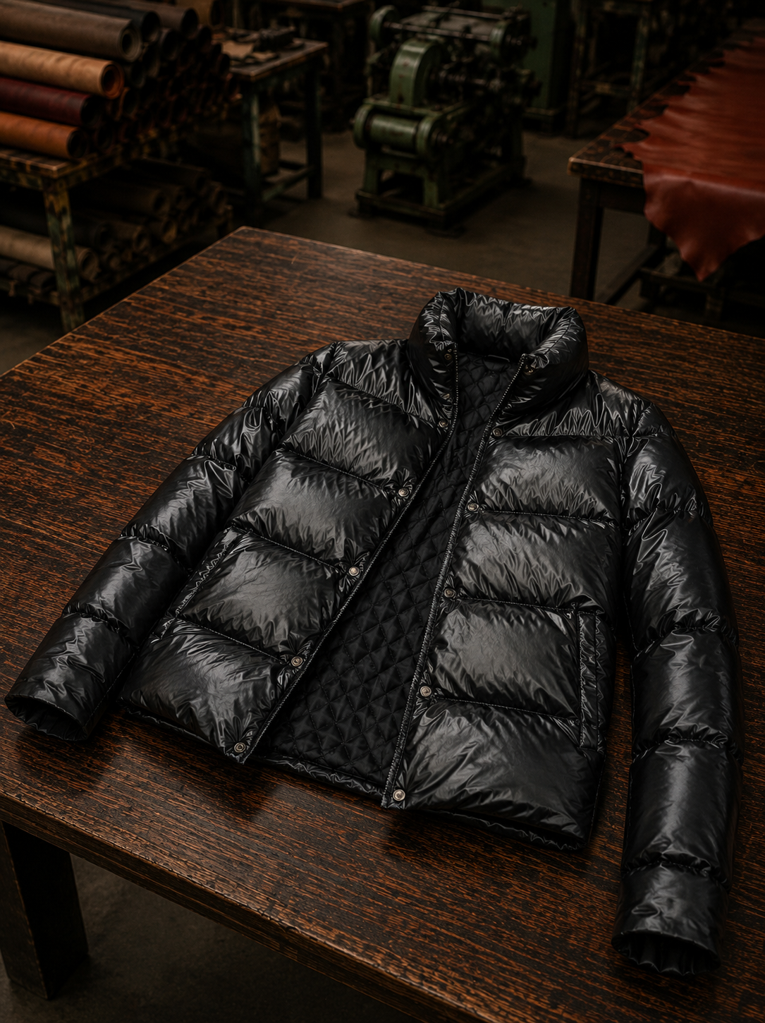 Mikhail Women’s Glossy Black Quilted Puffer Jacket