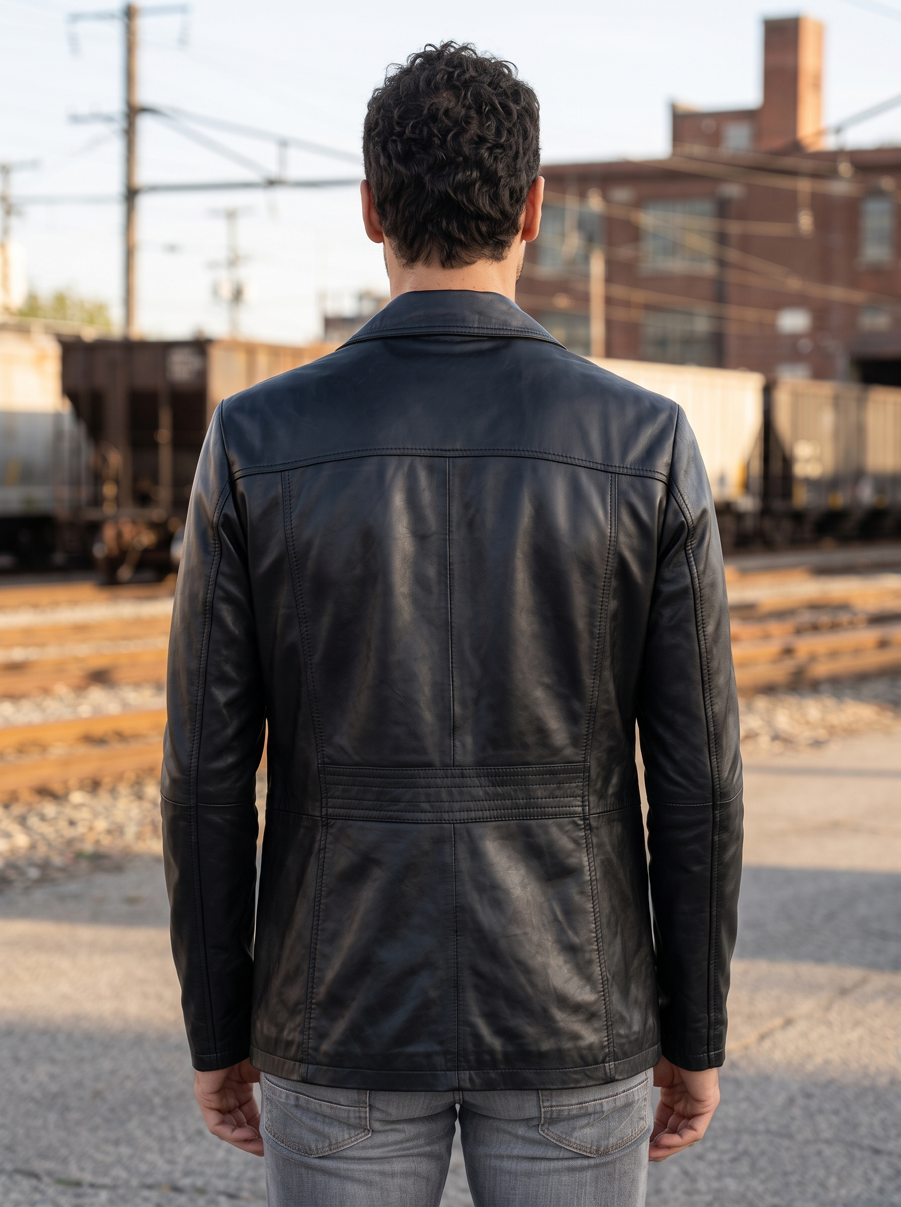 Modern Black Leather Jacket For Men