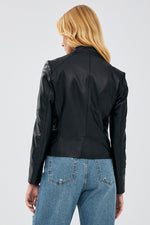 Monica Black Biker Leather Jacket