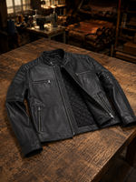 Morant Black Judge Collar Men's Leather Jacket