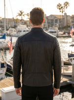 Morant Black Judge Collar Men's Leather Jacket