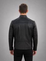 Morant Black Judge Collar Men's Leather Jacket