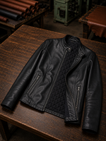 Navaeh Black Motor Biker Leather Jacket For Women
